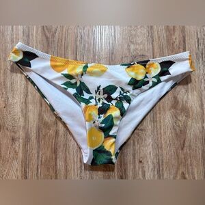 Vibrant Yellow and Green Lemon Print Bikini
